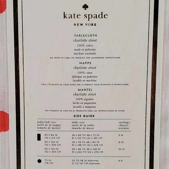 kate spade NWT tablecloth, napkins & placemats - Picture 5 of 14
